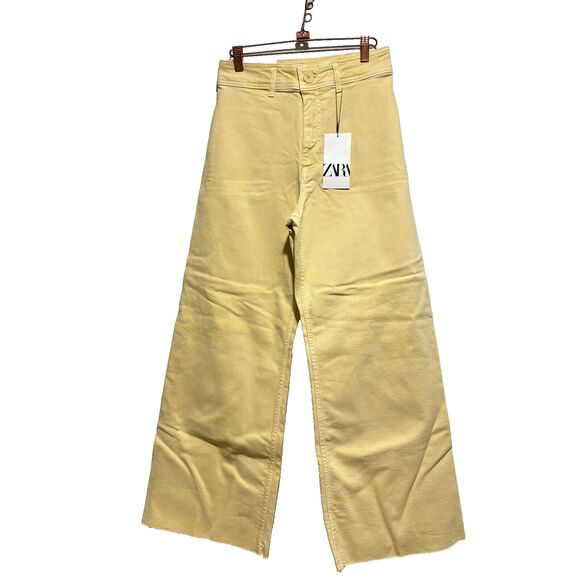 Zara Denim - NWT Zara Women's The Marine Straight Denim Jeans Vanilla 38 Solid High Waist